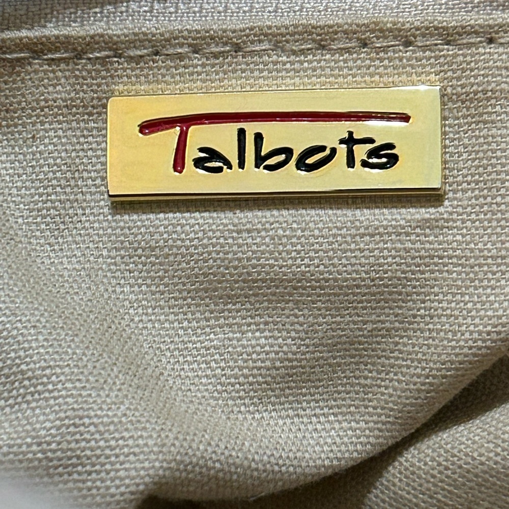 Talbots Linen and Woven Leather Tote Bag. - Picture 13 of 14